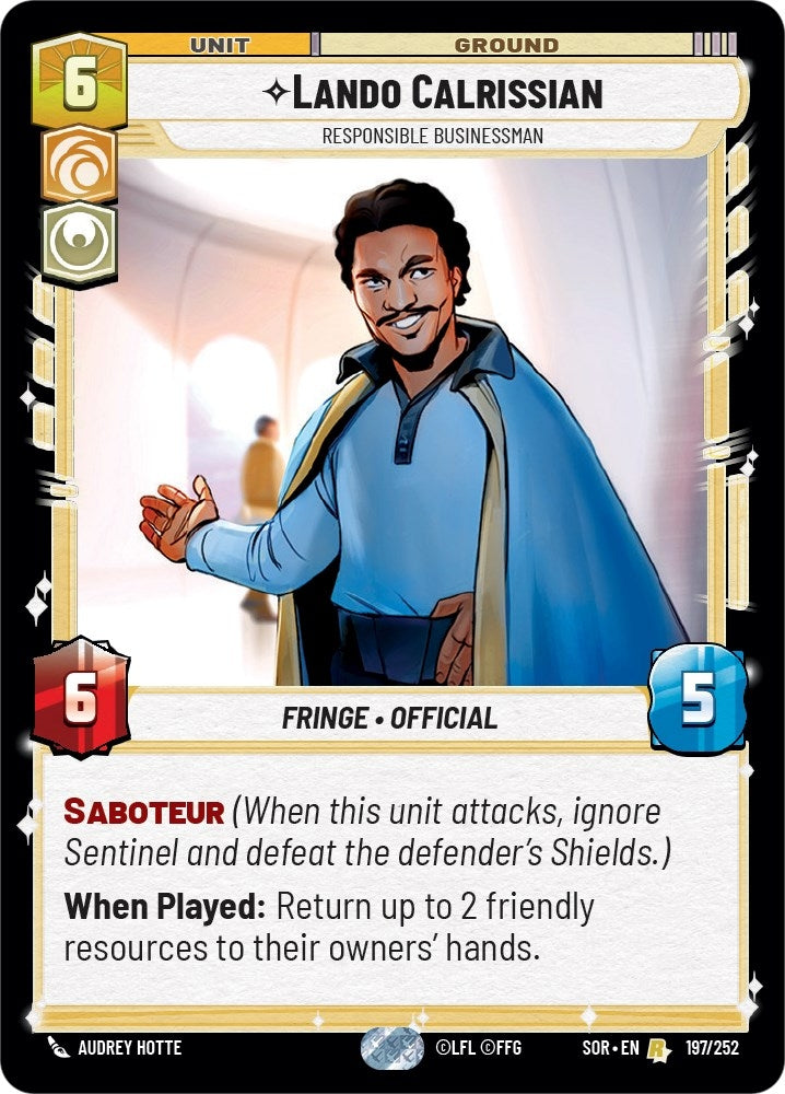 Lando Calrissian - Responsible Businessman (197) (SOR) - Star Wars: Unlimited Single