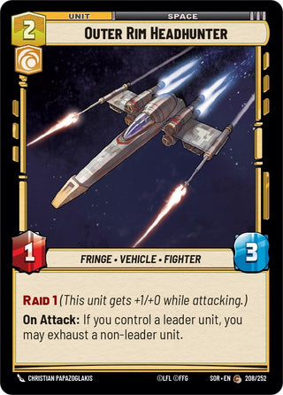 Outer Rim Headhunter (208) (SOR) - Star Wars: Unlimited Single