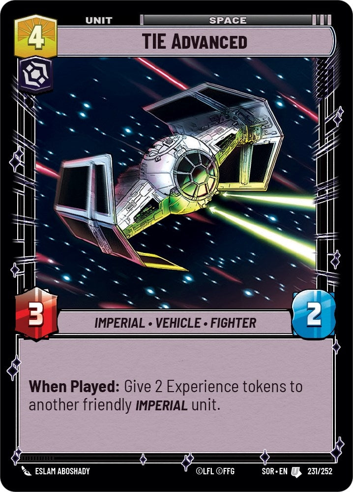 TIE Advanced (231) (SOR) - Star Wars: Unlimited Single