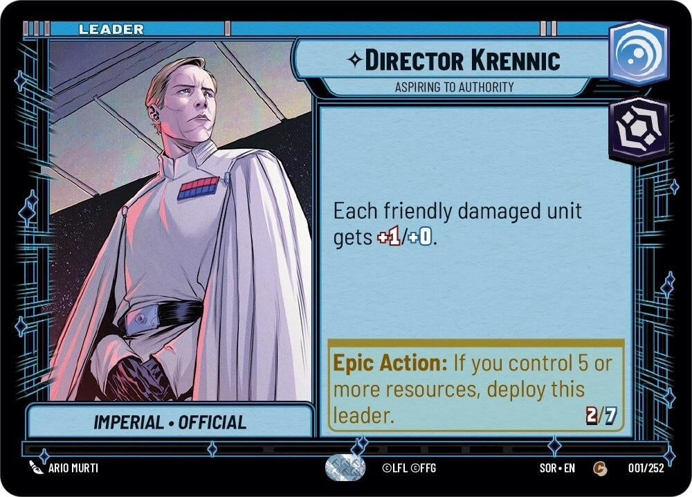 Director Krennic - Aspiring to Authority (1) (SOR) - Star Wars: Unlimited Single