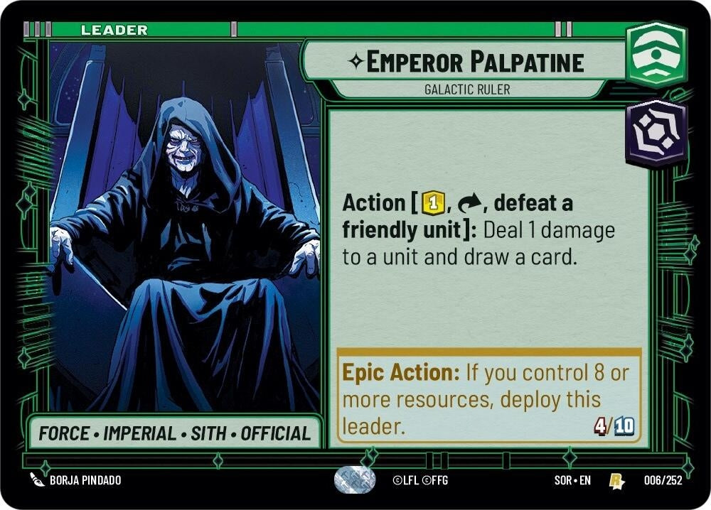 Emperor Palpatine - Galactic Ruler (6) (SOR) - Star Wars: Unlimited Single