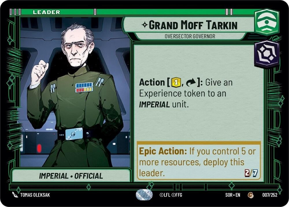 Grand Moff Tarkin - Oversector Governor (7) (SOR) - Star Wars: Unlimited Single
