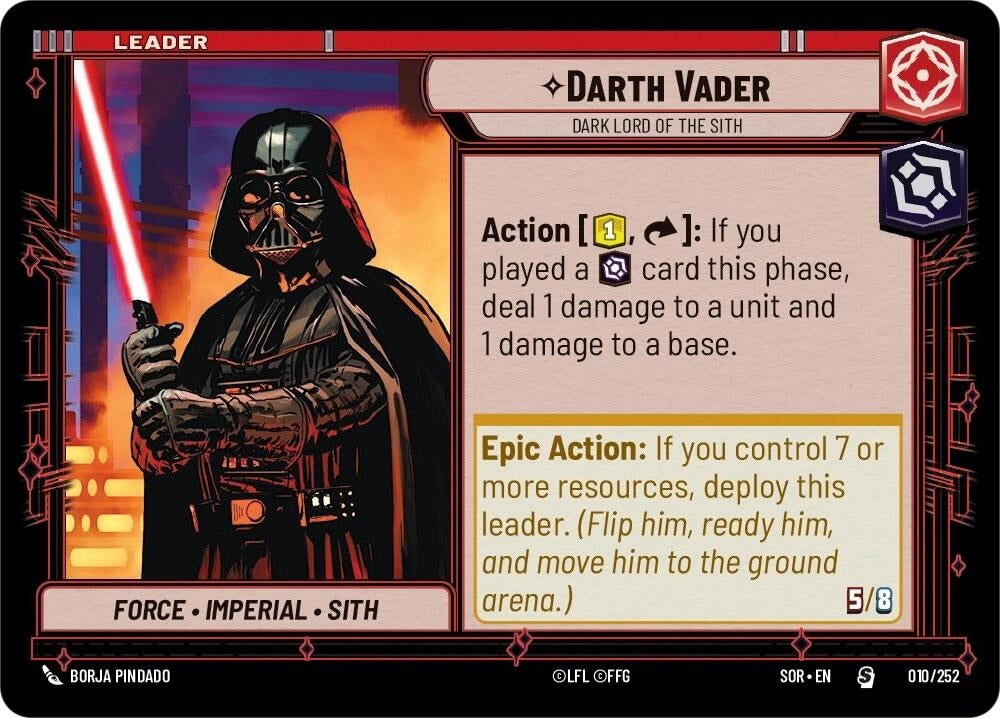 Darth Vader - Dark Lord of the Sith (10) (SOR) - Star Wars: Unlimited Single