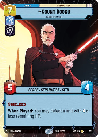 Count Dooku - Darth Tyranus (Hyperspace) (304) (SOR) - Star Wars: Unlimited Single