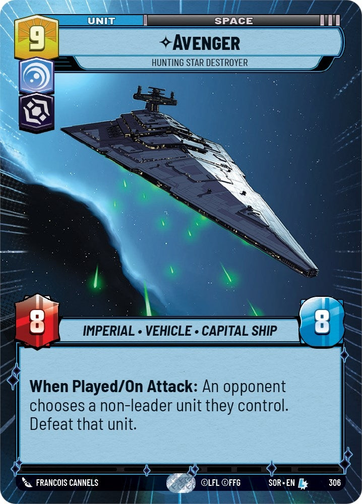 Avenger - Hunting Star Destroyer (Hyperspace) (306) (SOR) - Star Wars: Unlimited Single