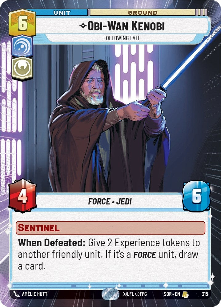Obi-Wan Kenobi - Following Fate (Hyperspace) (315) (SOR) - Star Wars: Unlimited Single