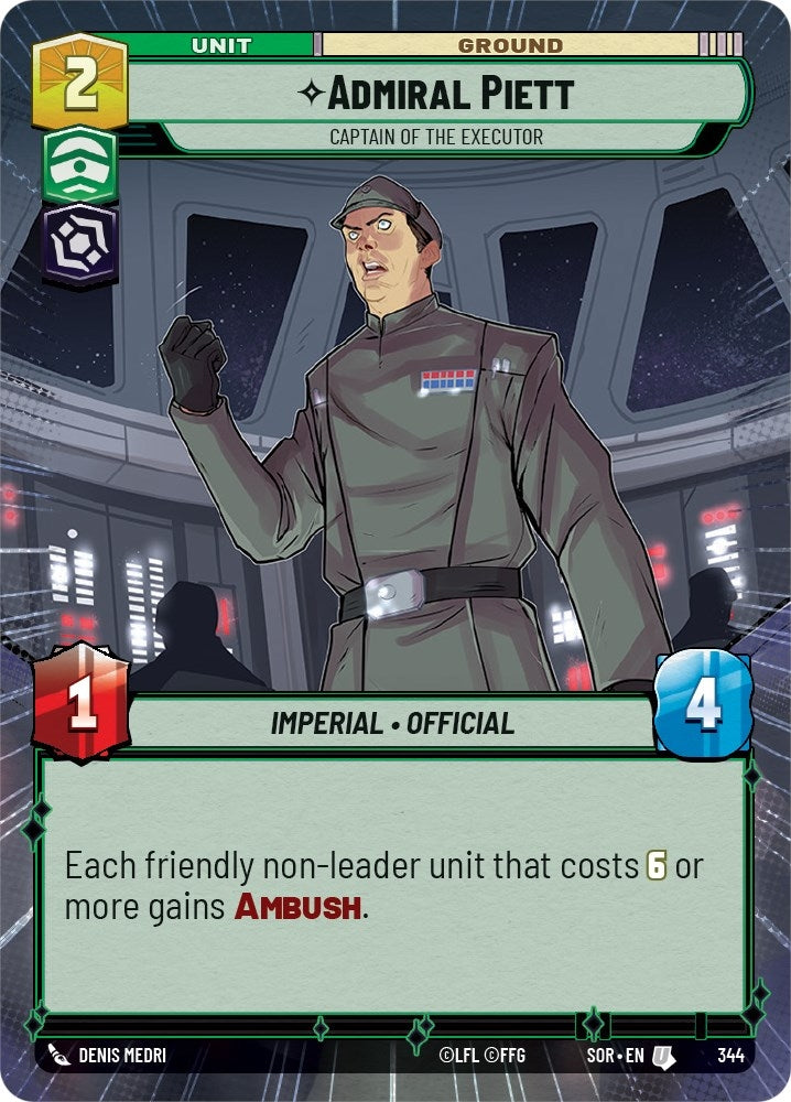 Admiral Piett - Captain of the Executor (Hyperspace) (344) (SOR) - Star Wars: Unlimited Single