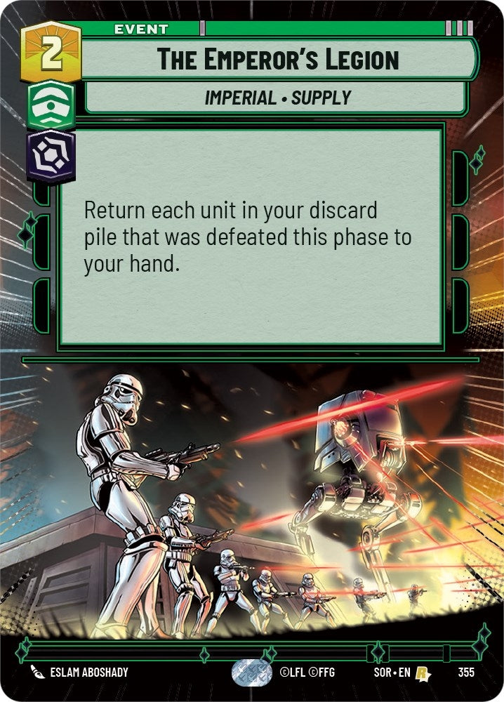 The Emperor’s Legion (Hyperspace) (355) (SOR) - Star Wars: Unlimited Single