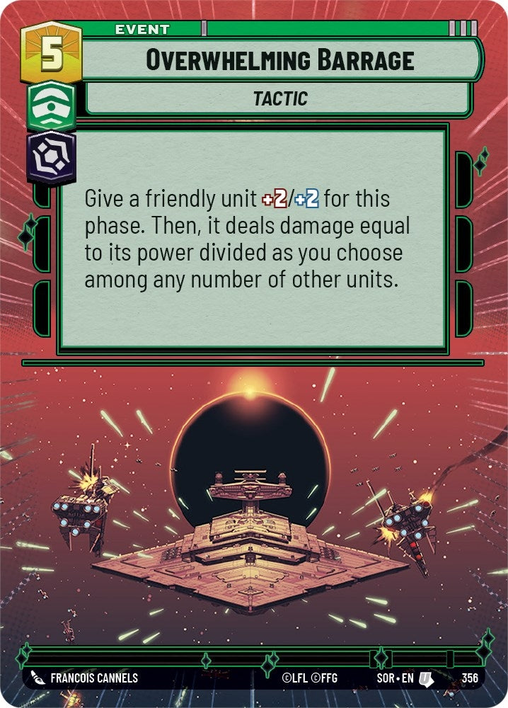 Overwhelming Barrage (Hyperspace) (356) (SOR) - Star Wars: Unlimited Single