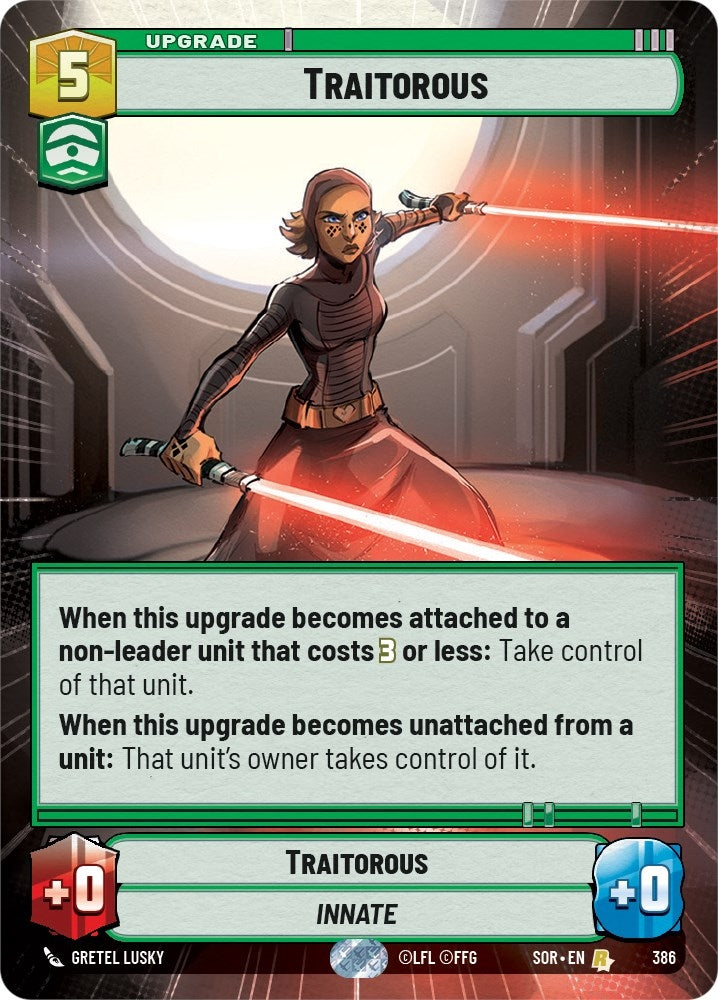 Traitorous (Hyperspace) (386) (SOR) - Star Wars: Unlimited Single