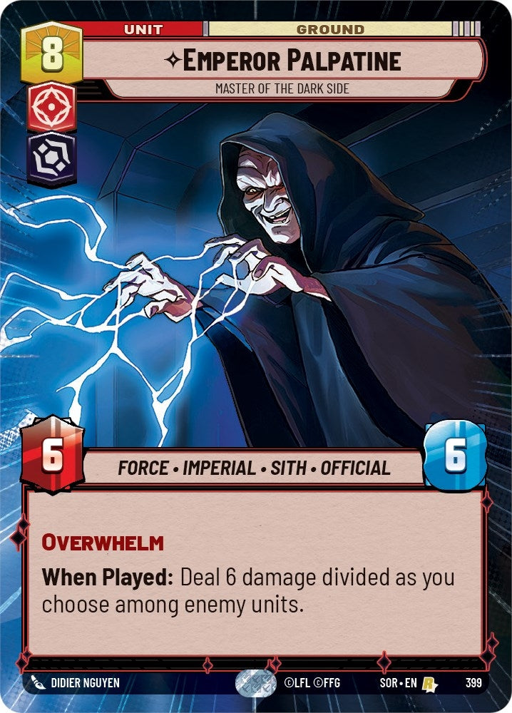 Emperor Palpatine - Master of the Dark Side (Hyperspace) (399) (SOR) - Star Wars: Unlimited Single