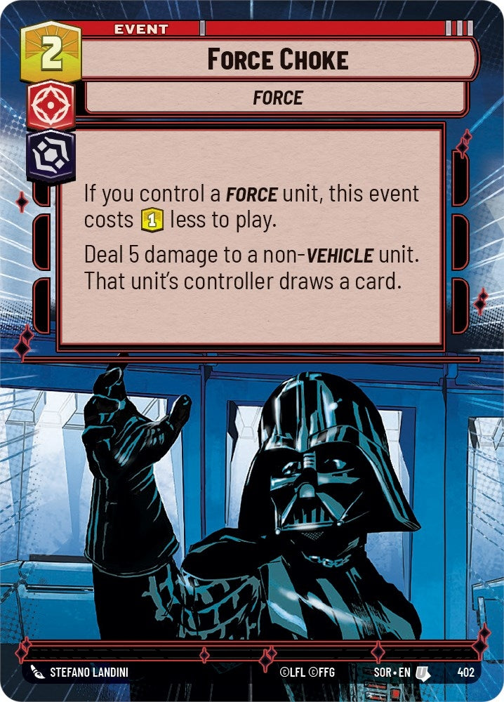 Force Choke (Hyperspace) (402) (SOR) - Star Wars: Unlimited Single