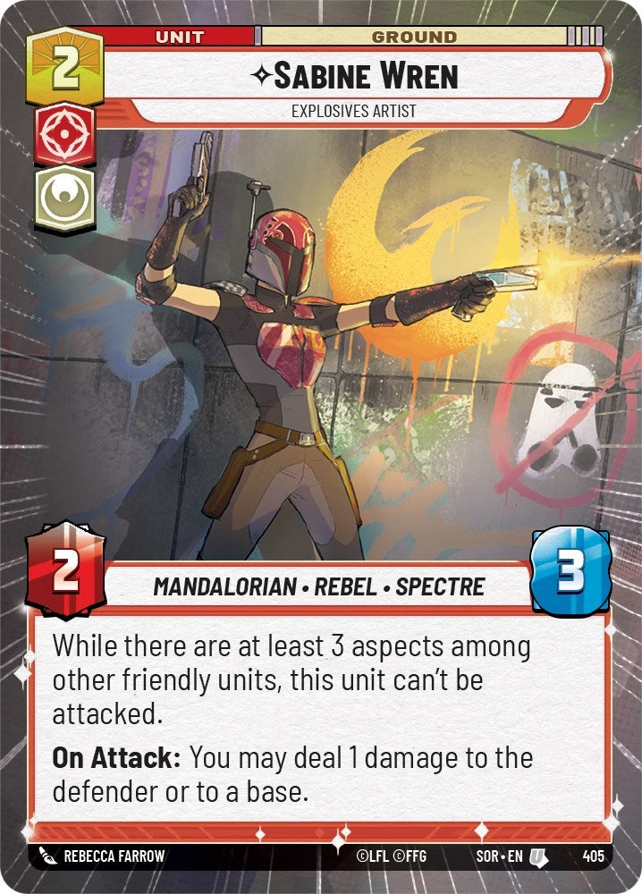 Sabine Wren - Explosives Artist (Hyperspace) (405) (SOR) - Star Wars: Unlimited Single