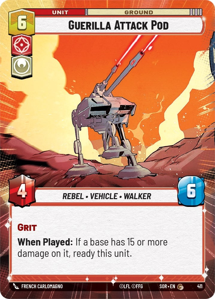 Guerilla Attack Pod (Hyperspace) (411) (SOR) - Star Wars: Unlimited Single