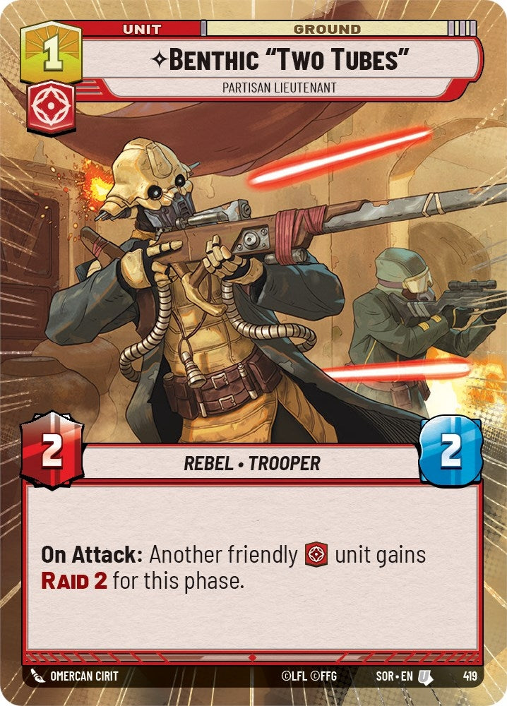 Benthic ’Two Tubes’ - Partisan Lieutenant (Hyperspace) (419) (SOR) - Star Wars: Unlimited Single