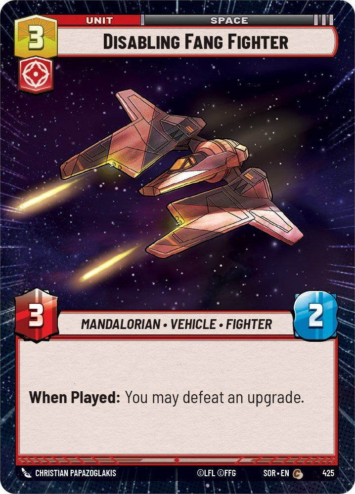 Disabling Fang Fighter (Hyperspace) (425) (SOR) - Star Wars: Unlimited Single