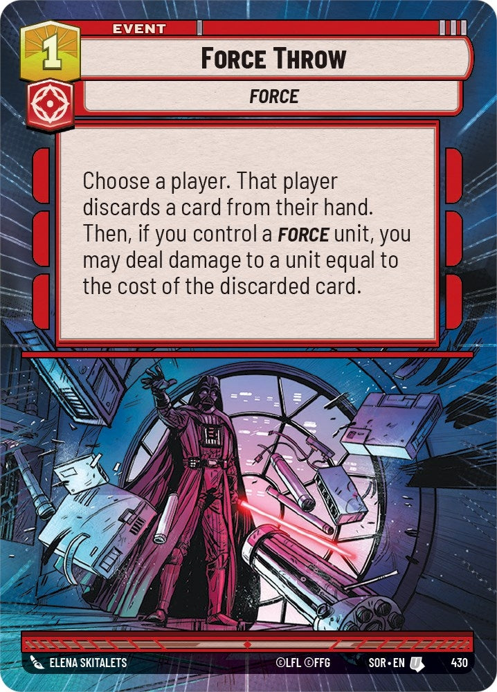 Force Throw (Hyperspace) (430) (SOR) - Star Wars: Unlimited Single