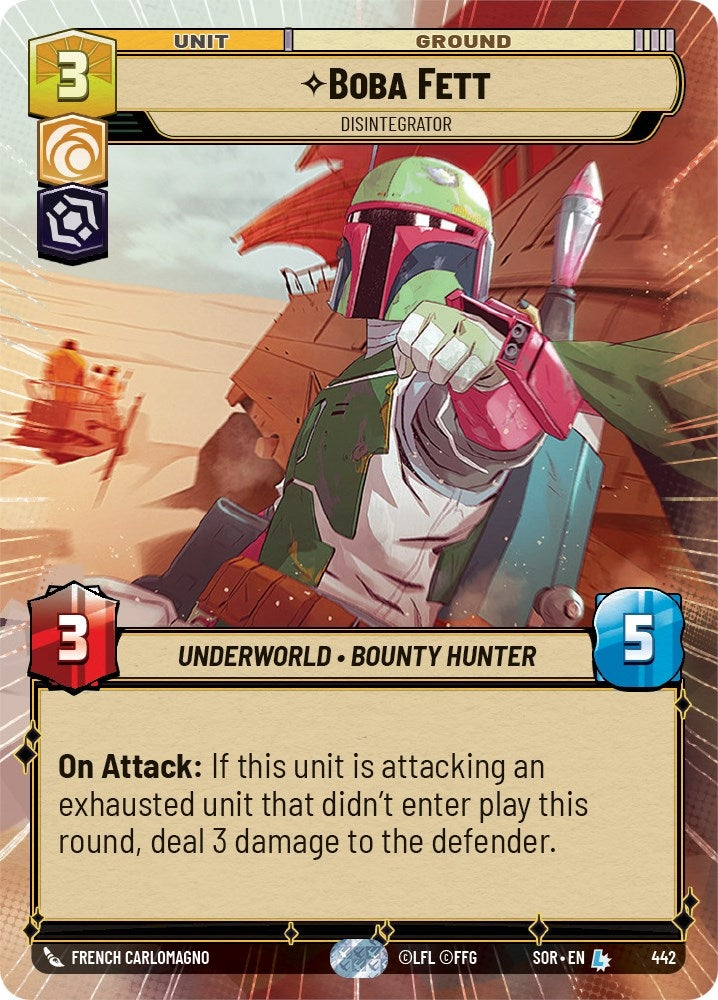 Boba Fett - Disintegrator (Hyperspace) (442) (SOR) - Star Wars: Unlimited Single