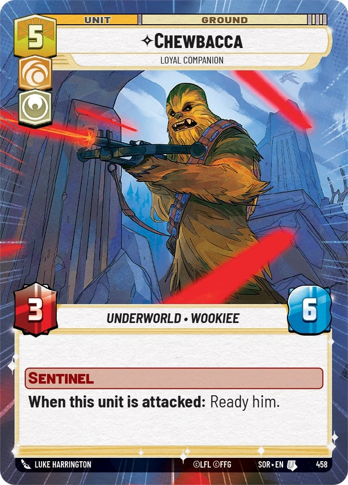 Chewbacca - Loyal Companion (Hyperspace) (458) (SOR) - Star Wars: Unlimited Single