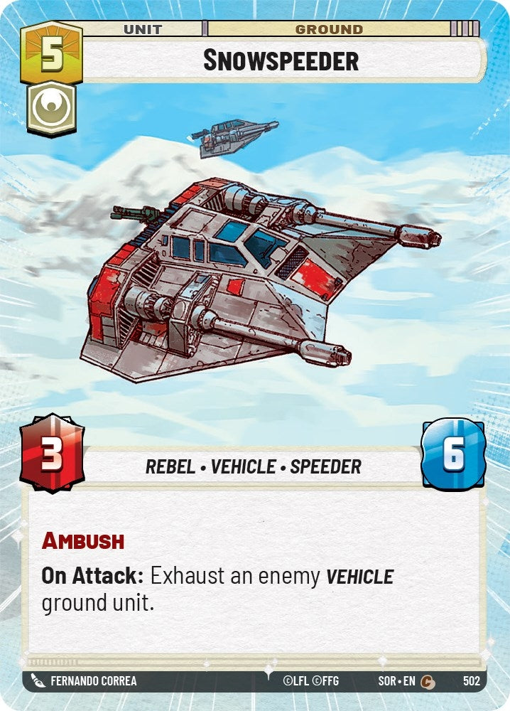 Snowspeeder (Hyperspace) (502) (SOR) - Star Wars: Unlimited Single
