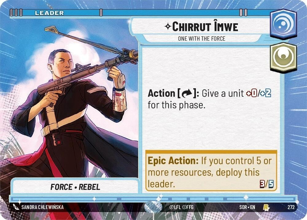 Chirrut Imwe - One With The Force (Hyperspace) (272) (SOR) - Star Wars: Unlimited Single