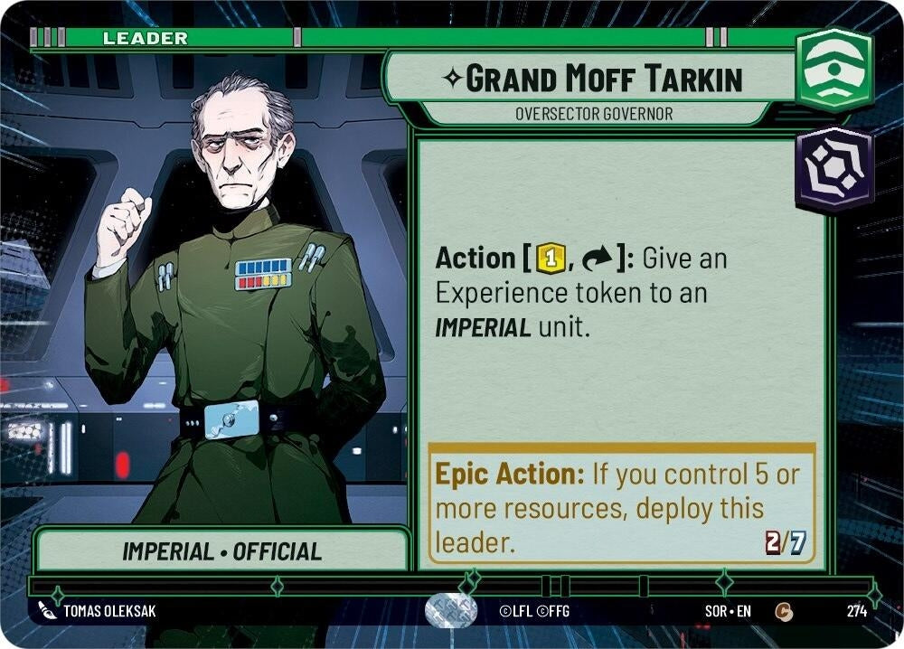 Grand Moff Tarkin - Oversector Governor (Hyperspace) (274) (SOR) - Star Wars: Unlimited Single