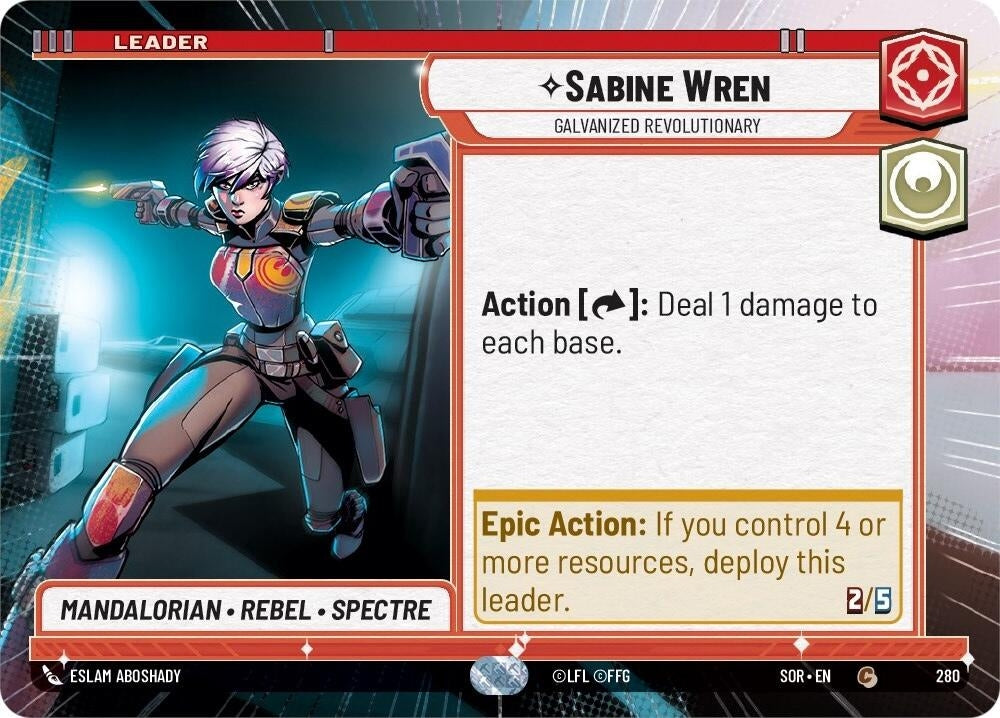 Sabine Wren - Galvanized Revolutionary (Hyperspace) (280) (SOR) - Star Wars: Unlimited Single