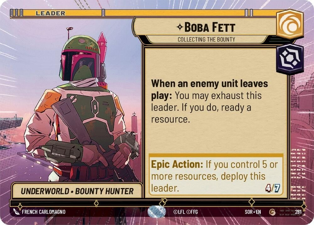 Boba Fett - Collecting the Bounty (Hyperspace) (281) (SOR) - Star Wars: Unlimited Single
