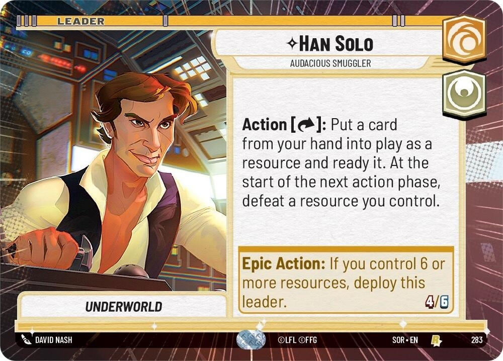 Han Solo - Audacious Smuggler (Hyperspace) (283) (SOR) - Star Wars: Unlimited Single