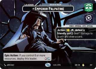 Emperor Palpatine - Galactic Ruler (Showcase) (257) (SOR) - Star Wars: Unlimited Single