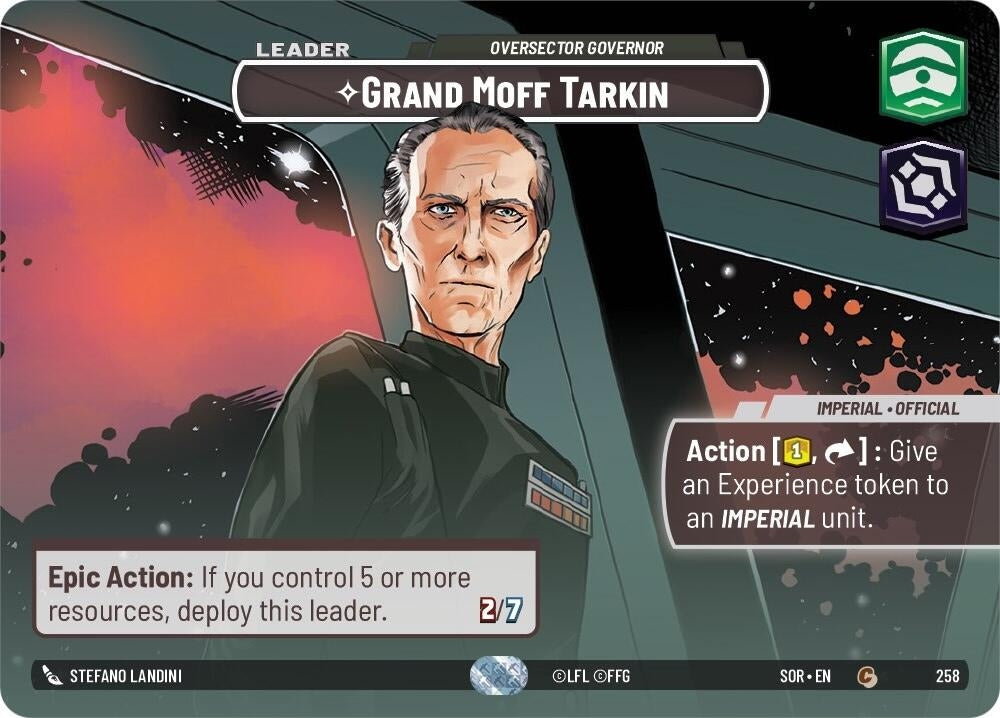 Grand Moff Tarkin - Oversector Governor (Showcase) (258) (SOR) - Star Wars: Unlimited Single