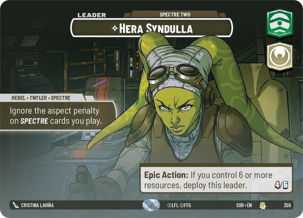 Hera Syndulla - Spectre Two (Showcase) (259) (SOR) - Star Wars: Unlimited Single