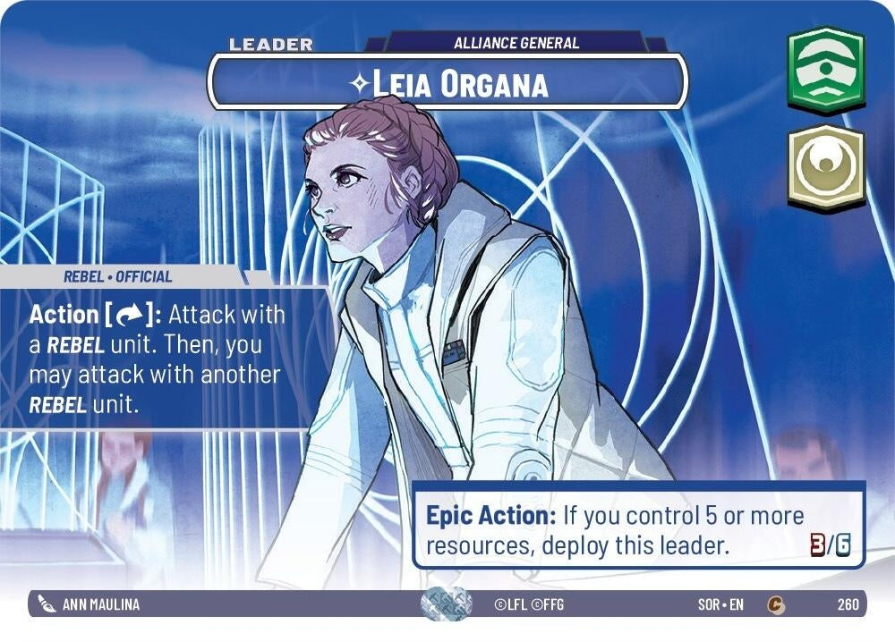 Leia Organa - Alliance General (Showcase) (260) (SOR) - Star Wars: Unlimited Single