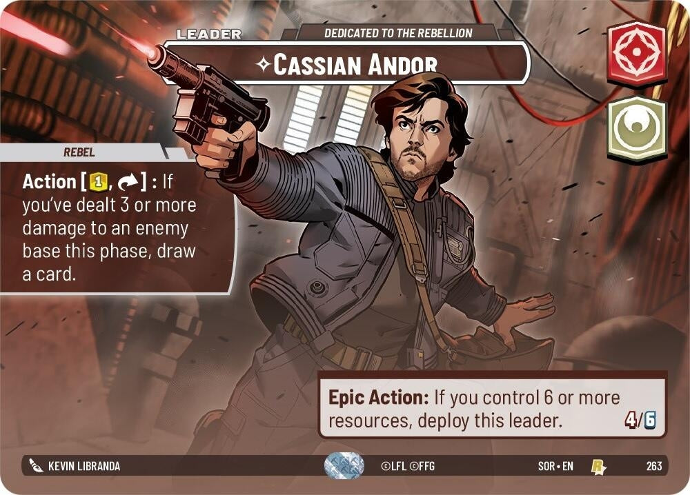 Cassian Andor - Dedicated to the Rebellion (Showcase) (263) (SOR) - Star Wars: Unlimited Single