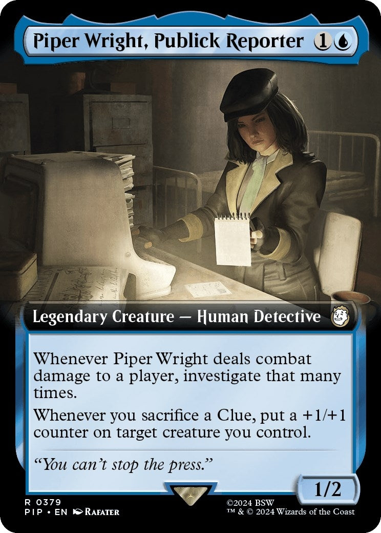 Piper Wright Publick Reporter (Extended Art) (379) [PIP] - MTG Single