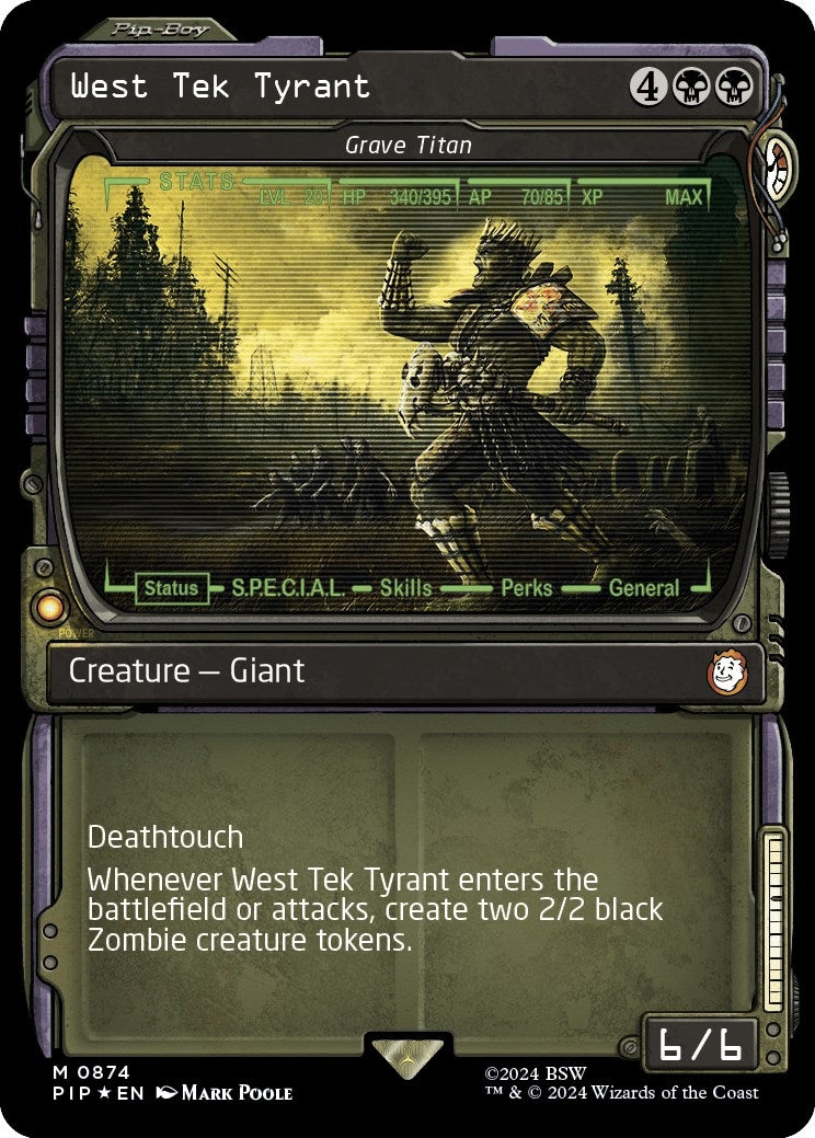 West Tek Tyrant - Grave Titan (Showcase) (Surge Foil) (874) [PIP] - MTG Single