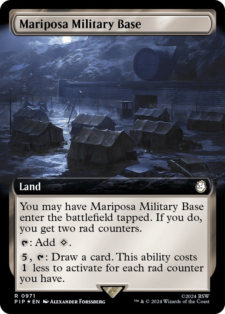 Mariposa Military Base (Extended Art) (Surge Foil) (971) [PIP] - MTG Single