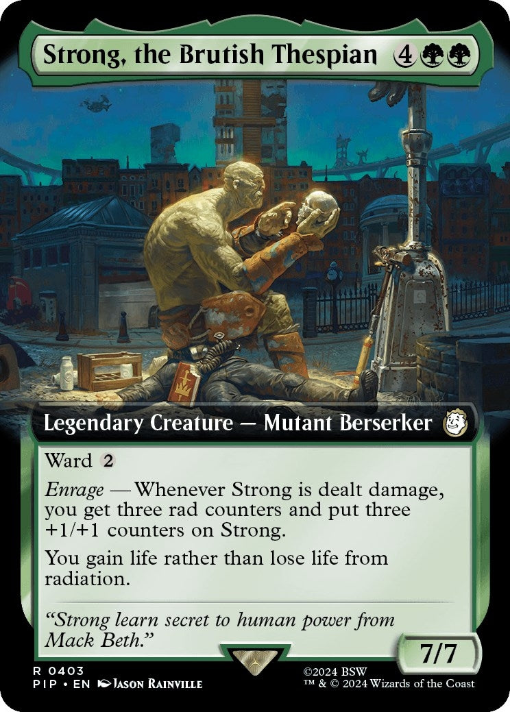 Strong the Brutish Thespian (Extended Art) (403) [PIP] - MTG Single