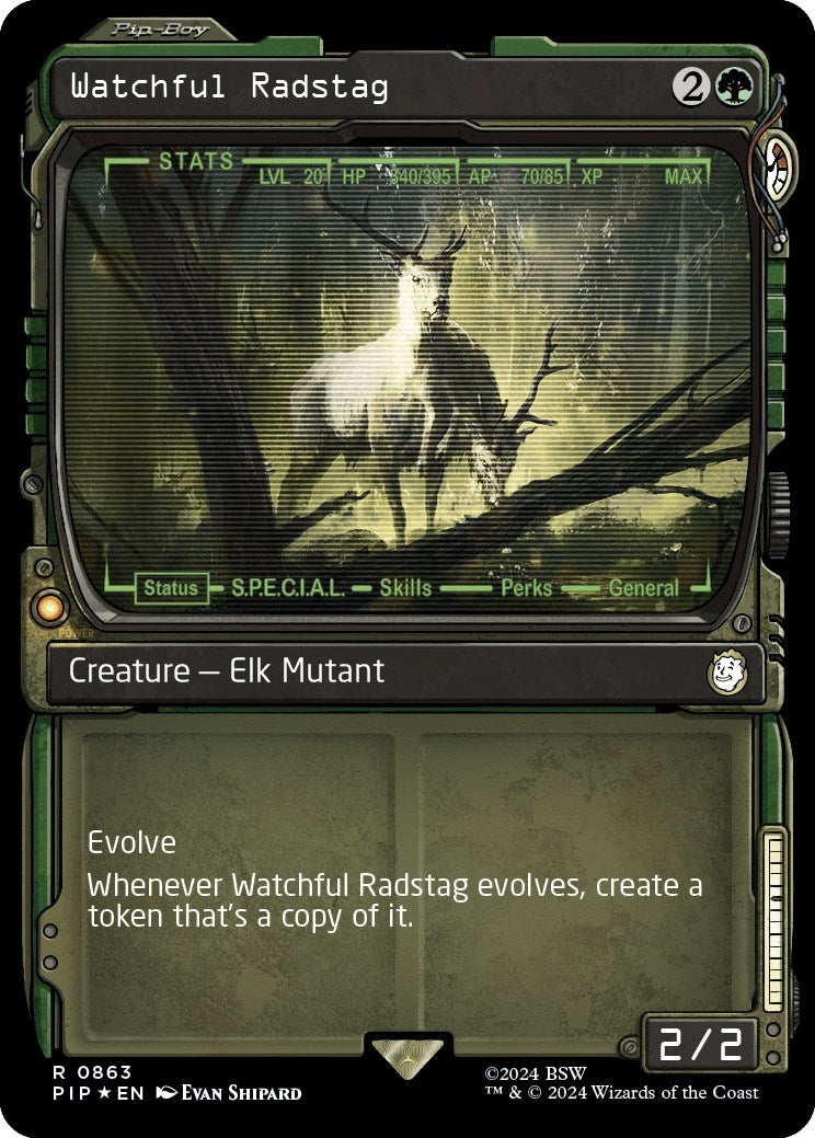 Watchful Radstag (Showcase) (Surge Foil) (863) [PIP] - MTG Single