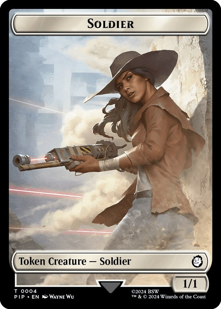 Soldier (0004) // Human Soldier Double-Sided Token (0) [PIP] - MTG Single