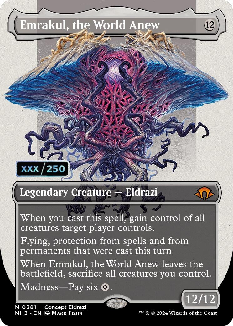 Emrakul the World Anew (Borderless) (Serial Numbered) (381) [MH3] - MTG Single