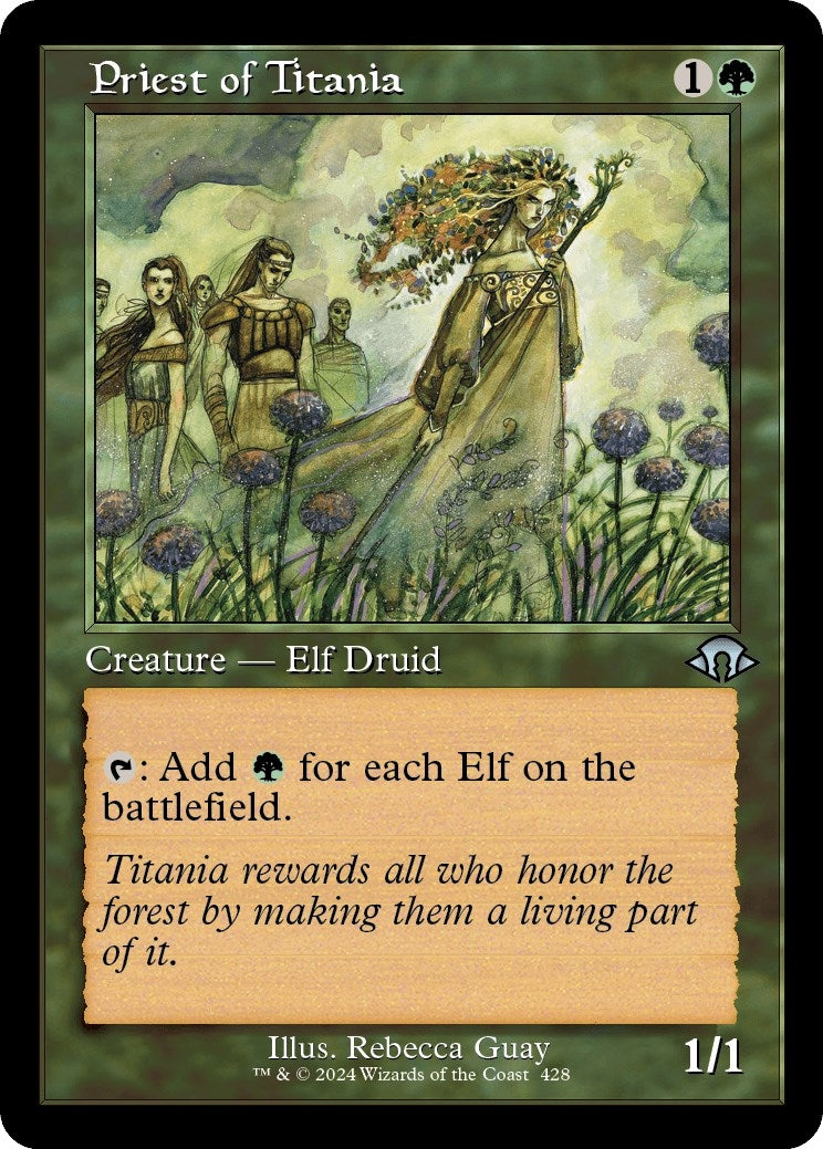 Priest of Titania (Retro Frame) (428) [MH3] - MTG Single