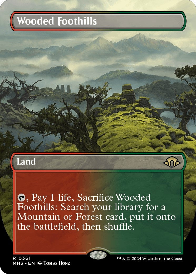 Wooded Foothills (Borderless) (361) [MH3] - MTG Single