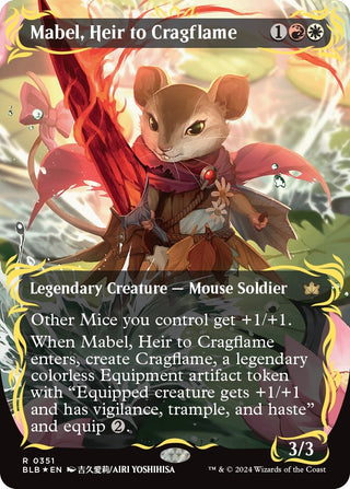Mabel Heir to Cragflame (Borderless) (Raised Foil) (351) [BLB] - MTG Single