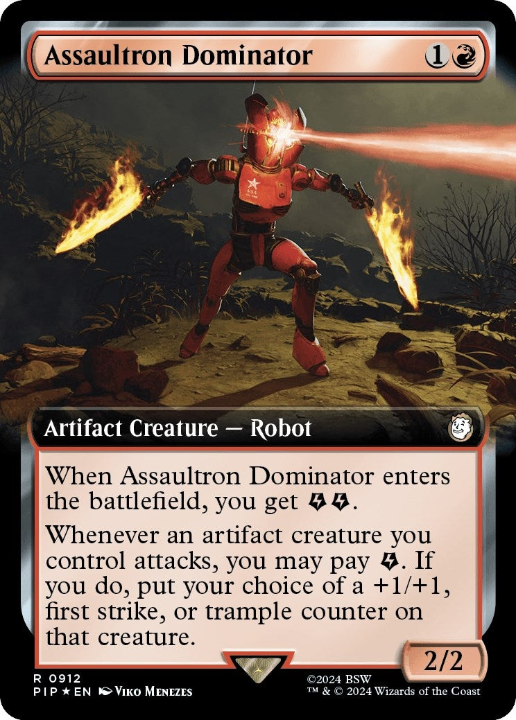 Assaultron Dominator (Extended Art) (Surge Foil) (912) [PIP] - MTG Single