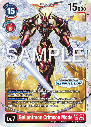 Gallantmon Crimson Mode (Ultimate Cup 2024) (2073) [EX02] - Digimon Card Game Single