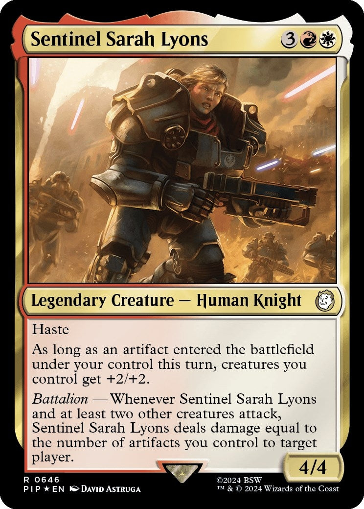 Sentinel Sarah Lyons (Surge Foil) (646) [PIP] - MTG Single