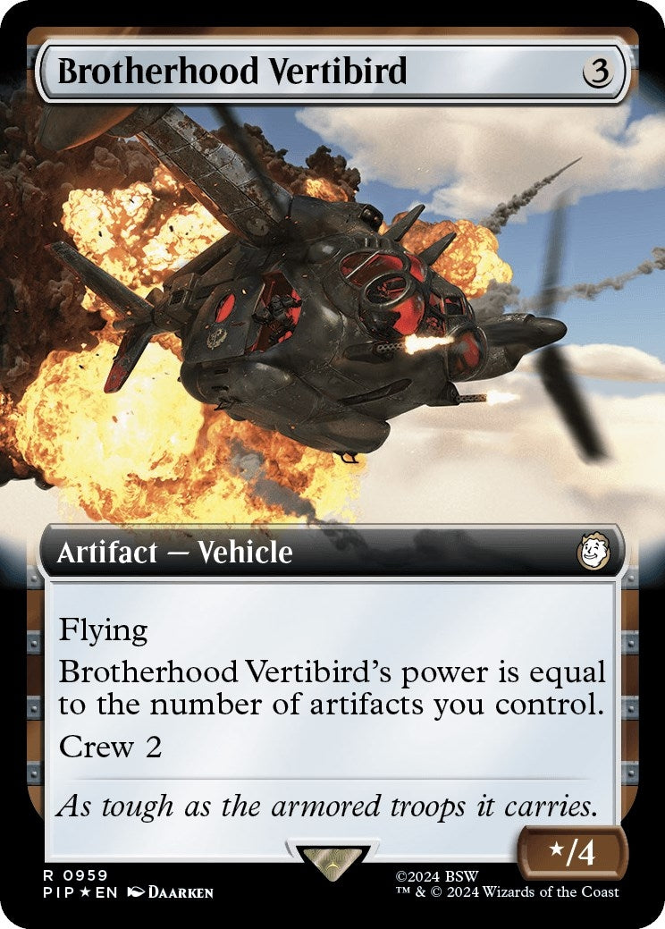 Brotherhood Vertibird (Extended Art) (Surge Foil) (959) [PIP] - MTG Single