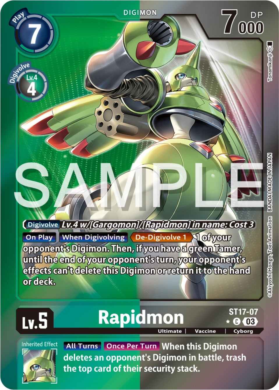 Rapidmon - ST17-07 (Advanced Deck Set Double Typhoon Secret Pack) (1707) [ST-17] - Digimon Card Game Single