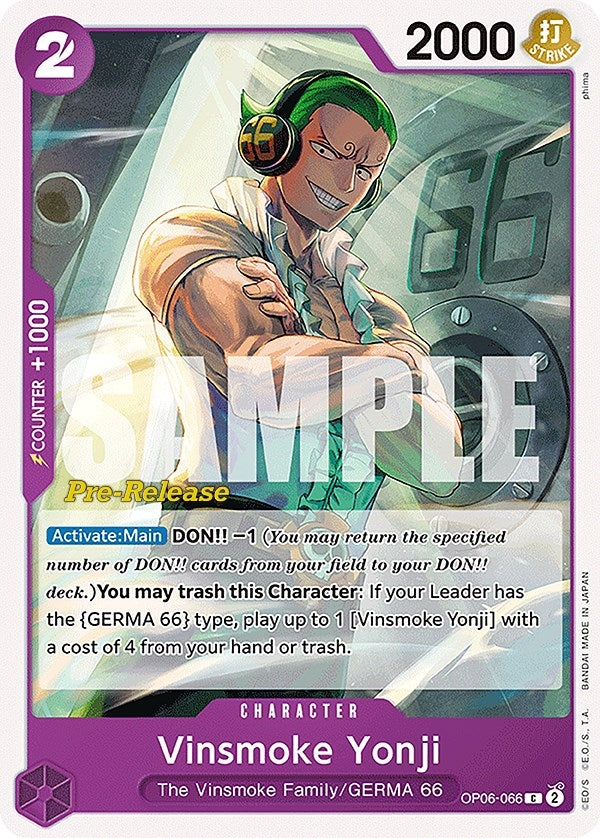 Vinsmoke Yonji (066) (6066) (OP06 PRE) - One Piece Card Game Single